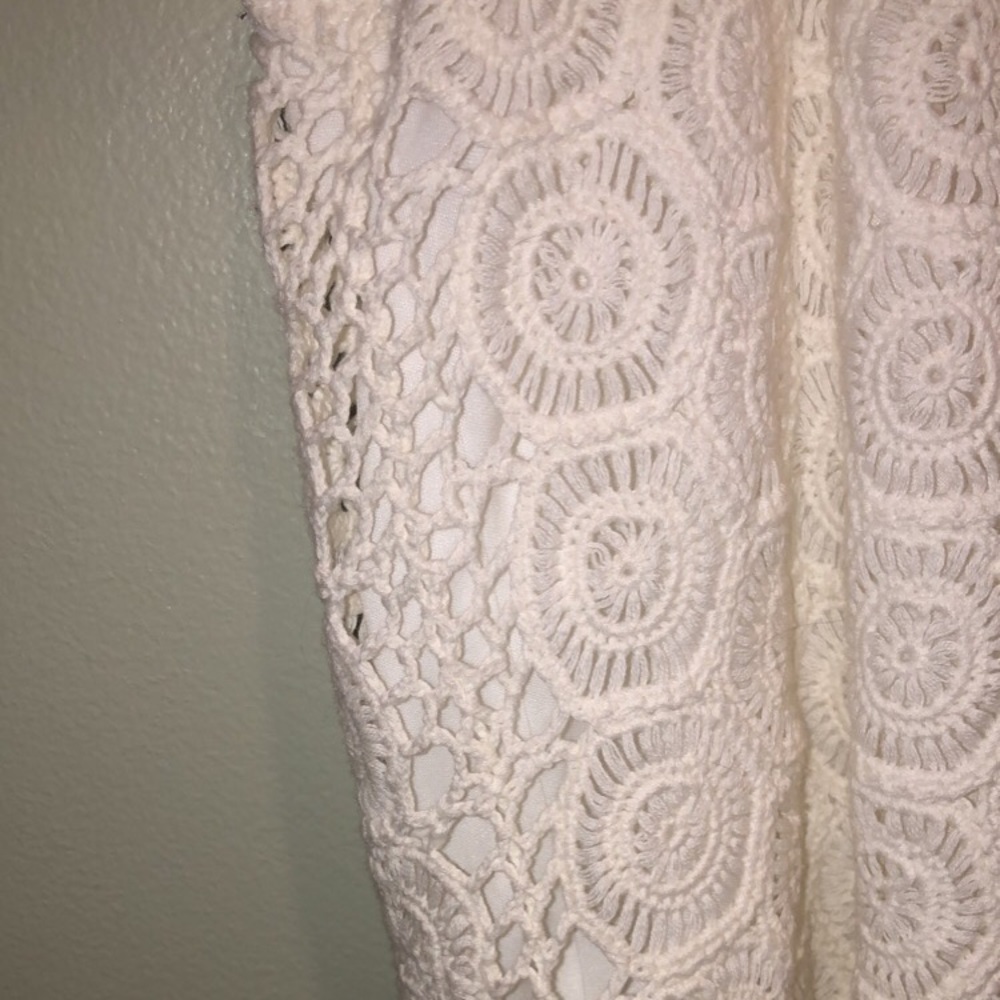 SOLD 💌 Vintage Knit Boho White Tank Top Size XL - Picture 6 of 7